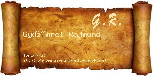 Gyömrei Rajmund névjegykártya